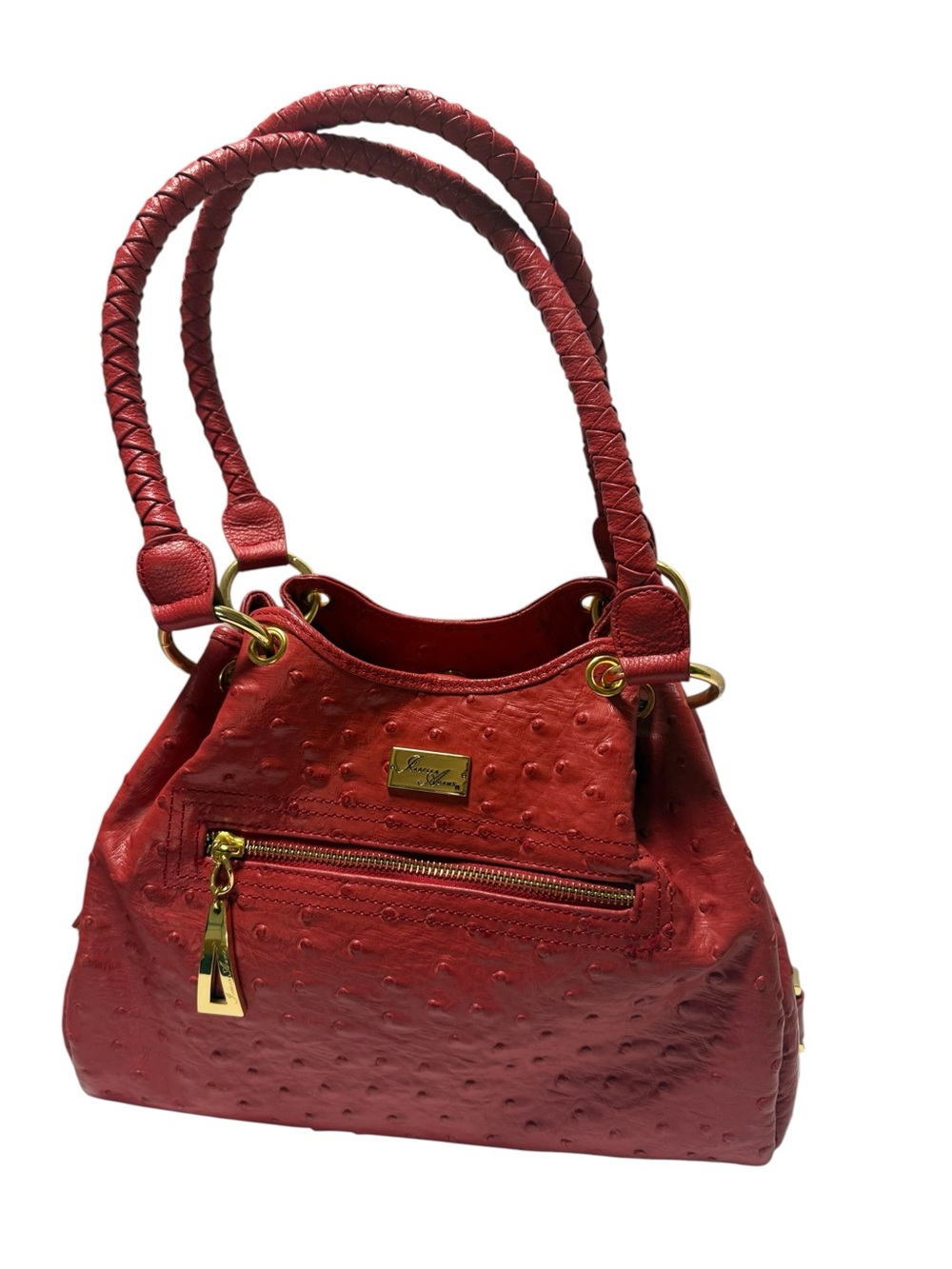 Isabella Adams ostrich leather bag